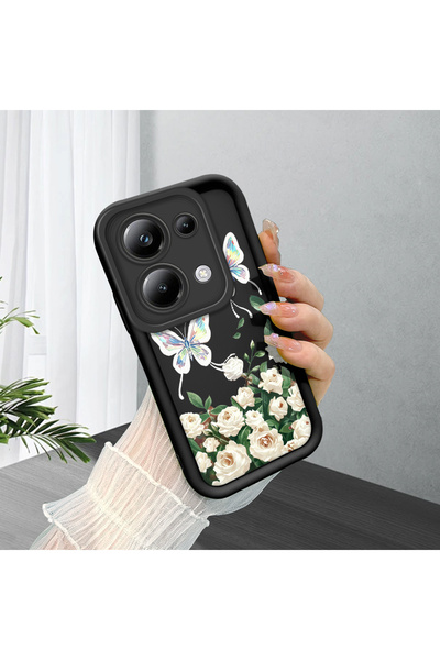 CHICASELUX حافظة هاتف Poco M6 Pro 4G متوافقة مع نمط الورود والفراشات، مصنوعة ...