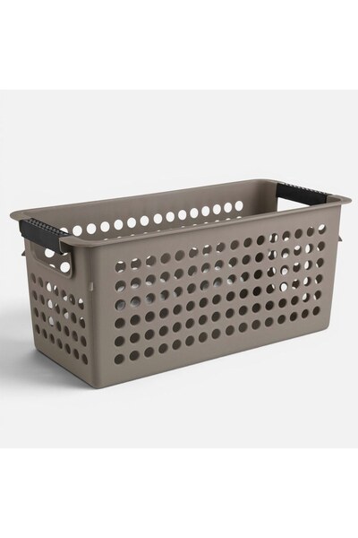 DD SHOP Cos de Depozitare din Plastic Taupe Perforat cu Manere 3,4L - Cosuri ...