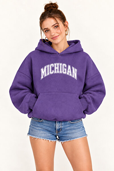 FAVORİST Ženska MICHIGAN majica sa kapuljačom od pamuka sa printom, veće veli...
