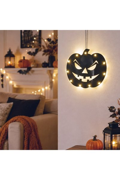 DD SHOP Dovleac Metalic Suspendabil de Halloween cu LED 22x20cm - Decoratiuni...