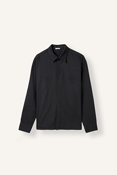 DeFacto Boxy Fit Striped Printed Cotton Long Sleeve Shirt H9818Ax26Wn