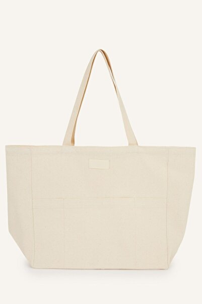 DeFacto Women's Canvas Shoulder Bag with Pockets J1066Axns