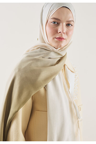 Freshscarfs Degrade Desen Rami Şal Yeşil-Bej