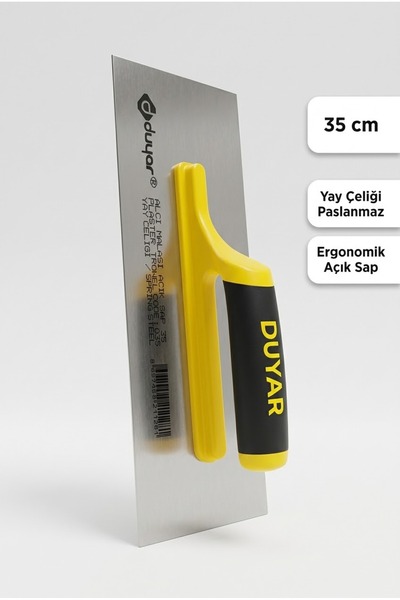 Duyar 35 cm Açık Saplı Alçı Malası – Yay Çeliği Paslanmaz İnşaat ve Sıva Malası