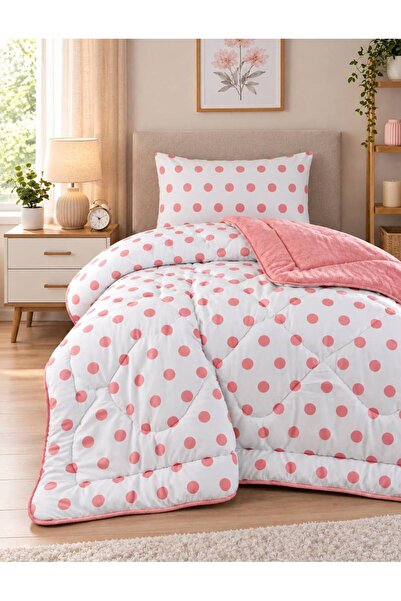 argehome Single Double-Sided Plush Welsoft Pufidik Quilt Set (Quilt + 1 Pillo...
