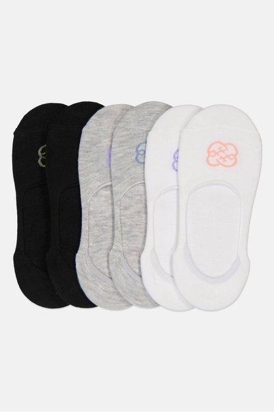 Daisy Fuentes Women Brand Logo Invisible Socks, Multicolor