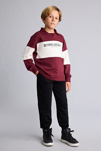 DeFacto Polo Collar Printed Color Block 2-Piece Set for Boys H8484A826Au