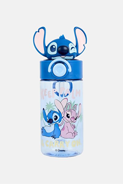 Disney Stitch And Angel Keep Palm Graphic Print Water Bottle, Multicolor