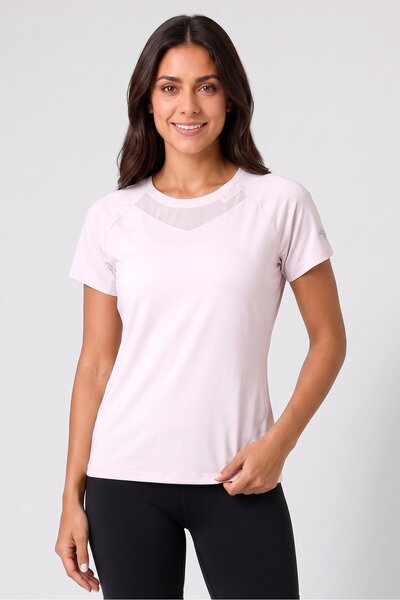 Anta Women Slim Fit Short Sleeve Training T-Shirt, Light Lilac