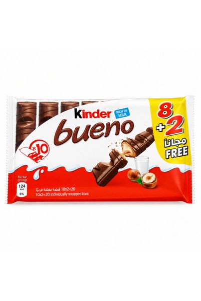Rajwahisland Kinder Bueno 8 + 2 Free – 10 x 2 Pieces