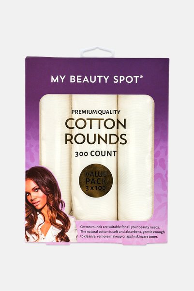 My Beauty Spot 300 Count Cotton Rounds Makeup Remover Pads, White