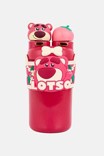 Disney Pixar Lotso Graphic Print Water Bottle With Detachable Strap, Multicolor