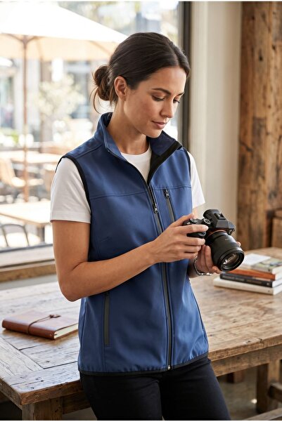 RANDOM Women's Stand Collar Zipper Pocket Detailed Vest