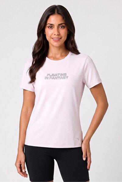 Anta Women Relaxed Fit Short Sleeve Training T-Shirt, Light Lilac