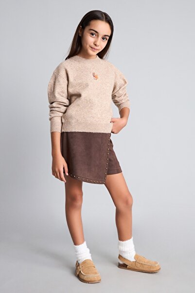 DeFacto Staple Detailed Suede Mini Skirt for Girls I1160A826Wn