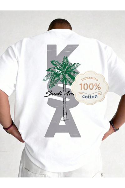 MUZİ KINGDOM OF SAUDI 966 SAUDI ARABIA 100% Cotton oversized T-shirt Printed ...