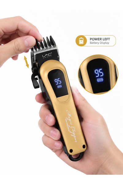 LAC LAICHY LAICHY Professional Cordless Hair Clipper, LED Digital Power Display, Adjustable Blade, 4 Guide Combs, Rechargeable Electric Hair Trimmer for Home & Salon