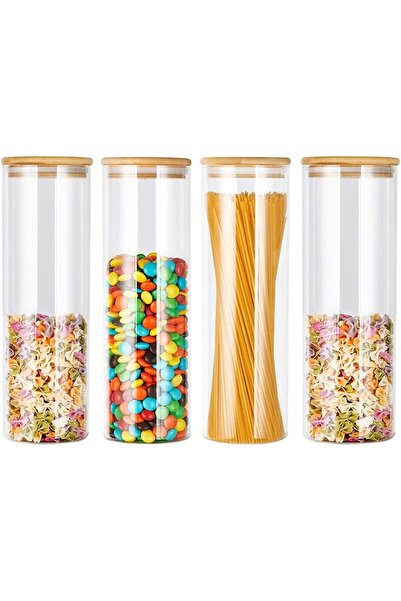 Generic GGerou Glass Storage Jar with Bamboo Lids,Glass Airtight Canisters se...