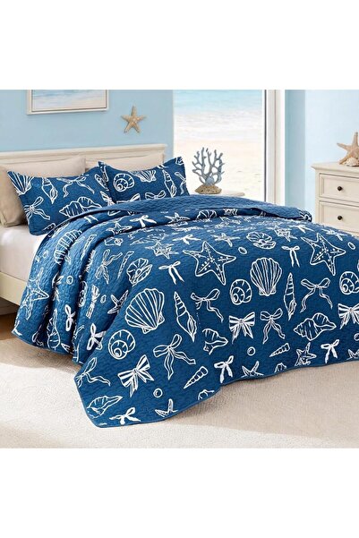 Love's cabin Quilts for Queen Bed Blue Bedspreads - Soft Bed Summer Quilt Lig...