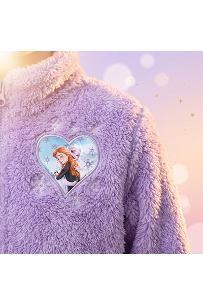 Disney Frozen Hanorac pufos pentru fete, mov, cu fermoar