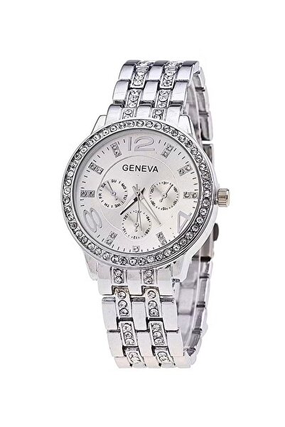 Geneva Stainless Steel Band Analog Wrist Watch - 37mm - Silver Color