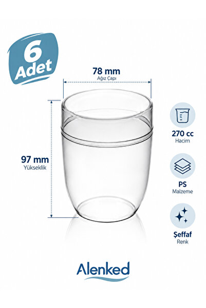 alenked 270 Cc Transparent Plastic Dessert Container Cylinder Magnolia Tirami...