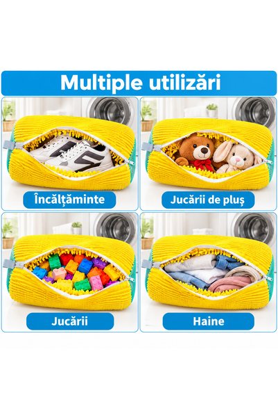 Generic Brand Sac de spălare pentru încălțăminte, cu protecție din microfibră, fermoar, 37 × 19 × 17 cm