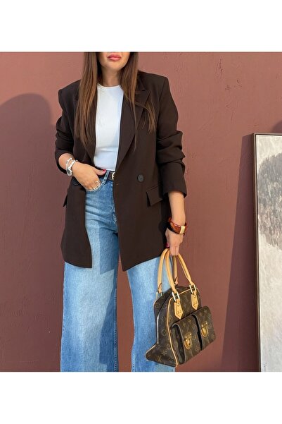 Lavanta Tekstil Jachetă blazer maro