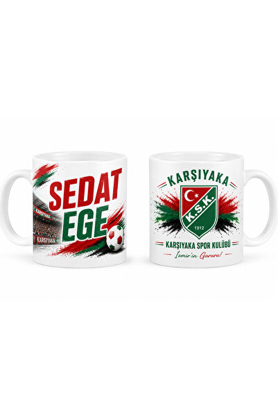 Karşıyaka Futbol Kulübü Taraftarı İsme Özel Logolu Porselen Kupa Bardak