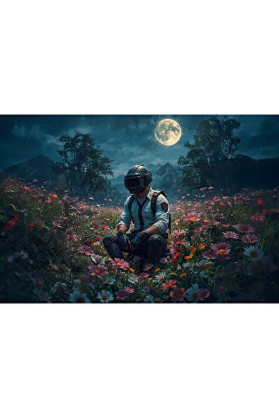 OEM Poster PUBG Bărbat cu cască în Dreamscape, Liniștea după luptă, 61x90 cm,...