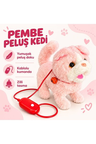 Genel Markalar Peluş Sevimli Kedi Pilli Kumandalı