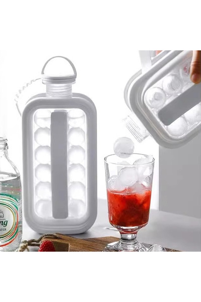 Generic Brand Portable Ice Cube Maker Tray with Lid & Handle, Reusable Ice Cube Mold for Freezer, Kitchen, Water, Juice & Cold Drinks - White Colour