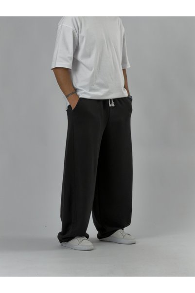COCOPELLI Designed Black Baggy Men's Trousers with Adjustable Legs Coc3530