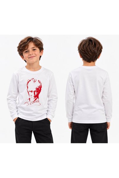 ares kids Ataturk Printed Long Sleeve Tshirt
