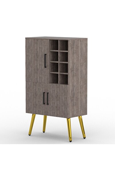 Mahmayi Home Bar Cabinet with Liquor Bottle Rack Wooden Storage Cabinet with ...