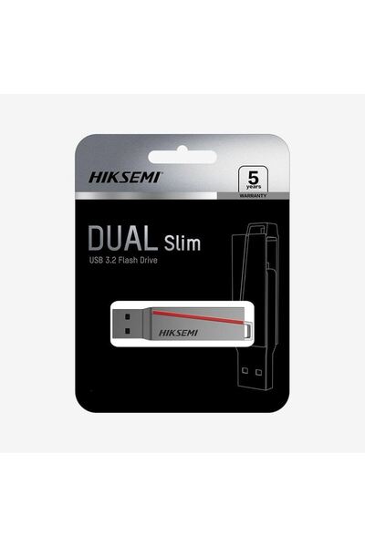 E307C Dual Slim 32 GB USB 3.2 Type-C + Type-A OTG Flash Bellek Gri