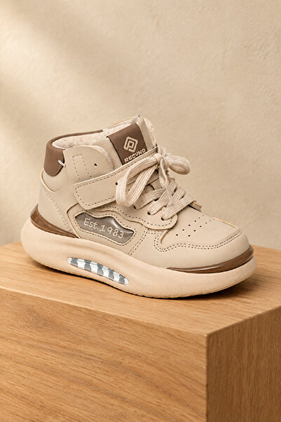 ByCukurovaFrango Pp-3882 2352 Booties Unisex Kids Beige Color Lace-Up Daily S...