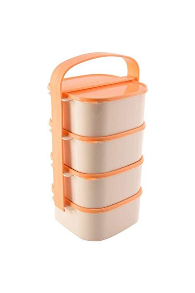 Orion Caserola Transport Alimente, 4 Compartimente, 1.15 L, 15x15x31 cm, Plas...