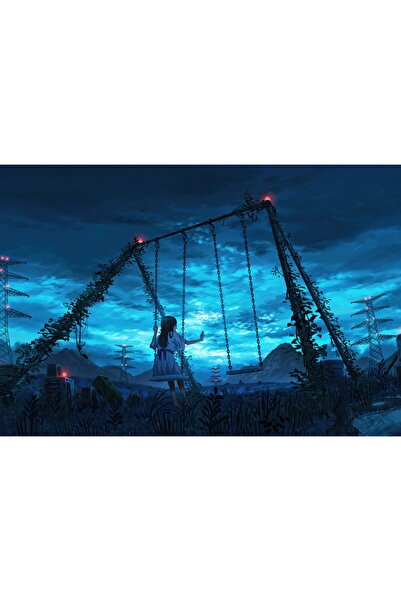 OEM Poster A Lone Anime Girl On Swing, 61x90 cm, poster8617