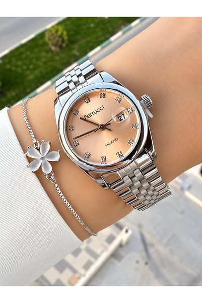 Ferrucci 28 mm Steel Calendar Women's Wristwatch