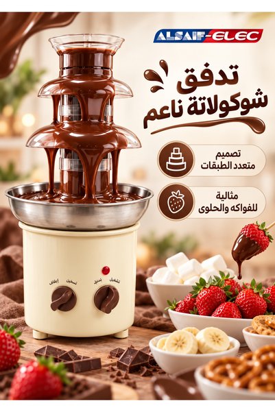 Lorraya نافورة شوكولاتة كهربائية بثلاث طبقات لصنع فوندو الشوكولاتة للحفلات والحلويات