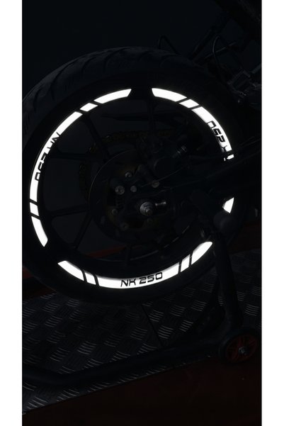 Banxtre CFMOTO NK250 için NK250 Yazılı Reflektörlü 12 Parça Jant Şeridi