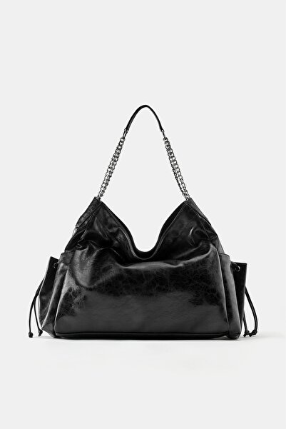 Pull & Bear Süet zincirli shopper çanta