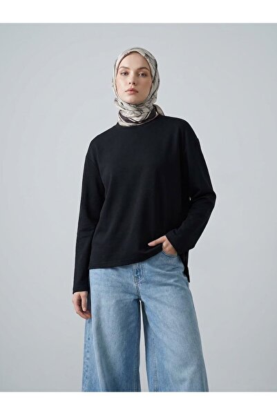 Lunsera Store تونيك أوشو بفتحة جانبية - أسود