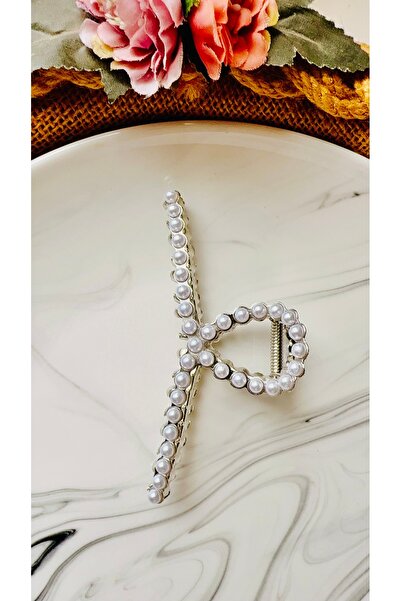 Yeşim Aksesuar Large size pearl metal buckle (11 cm)