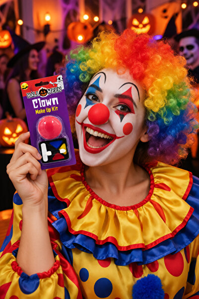 DODOMAR Halloween Clown Makeup Set Nose and Face Paint Halloween Party Costum...