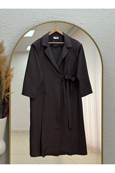 Holehola Mahbanu Shirt Collar Slit Kimono Cap-Ek1107 Brown