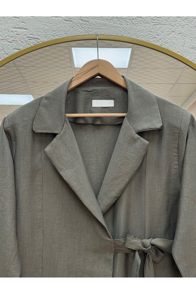Holehola Kimono cu guler tip cămașă și șliț Mahbanu - EK1107 Mint