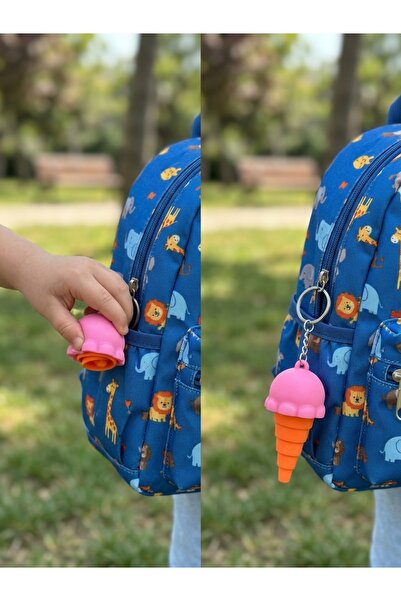 Hareketli Eklemli Anahtarlık - Çanta Süsü - Charm - Dondurma -8.5 cm