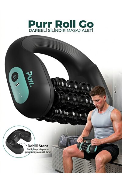 Roll Go 360° Döner Roller Spor Sonrası Masaj Aleti, 28W Güçlü Motor, 3 Hızlı Şarjlı Vücut Masaj Cihazı, Bacak, Baldır, Uyluk ve Kalça